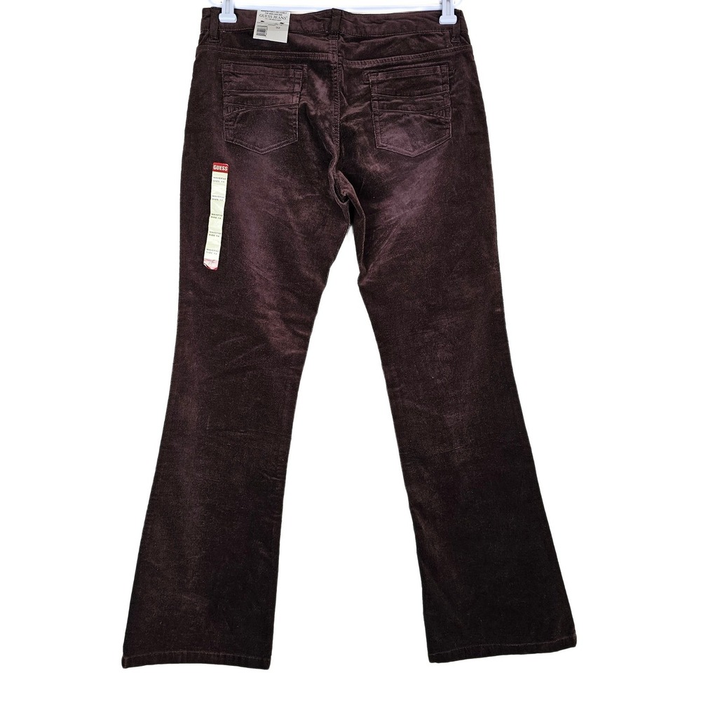 Guess Jeans Womens Brown Corduroy Flare Leg Stretch Size 14 Waist‎ 32 J42008 NWT